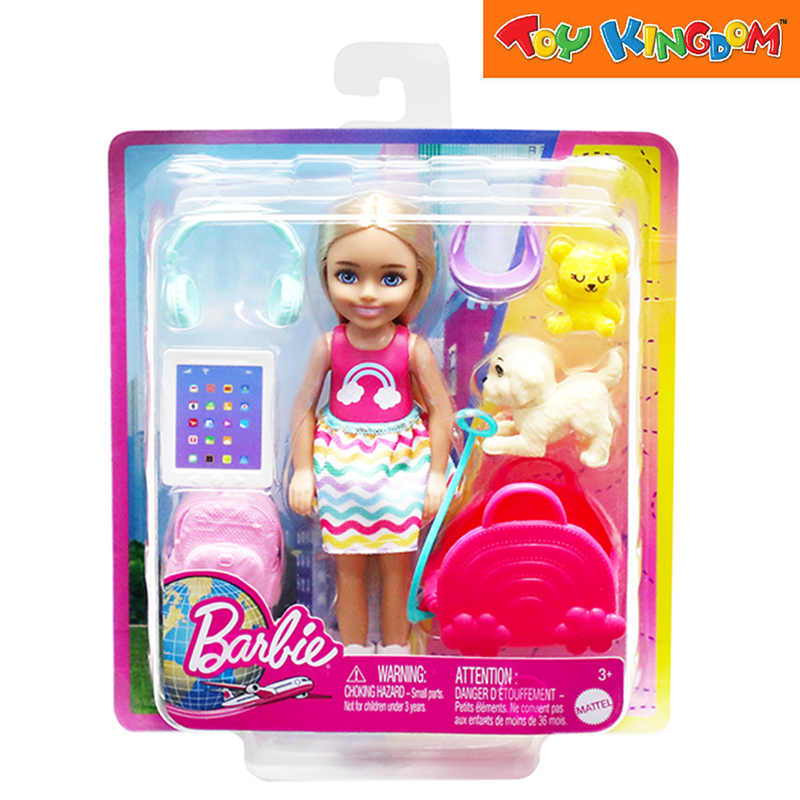 Barbie Travel Chelsea 2.0 Doll Playset Toy Kingdom