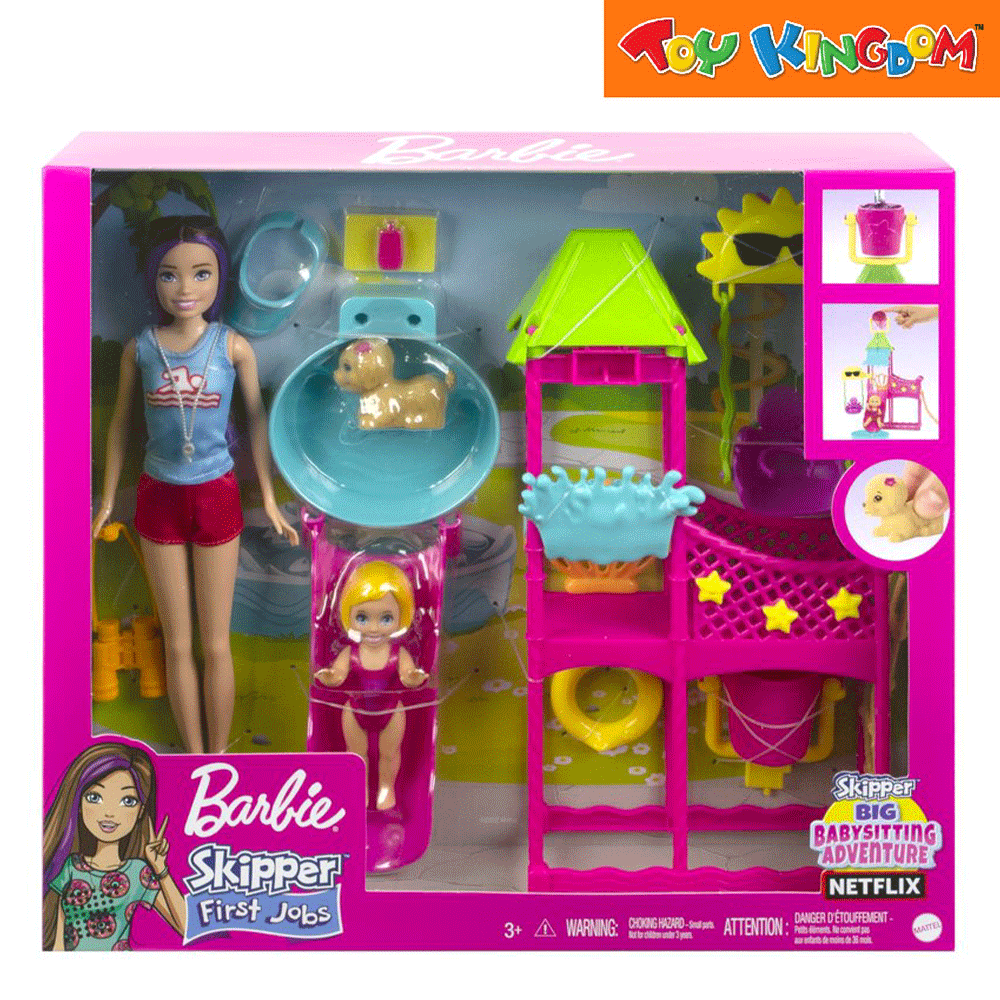 Jogo conjunto barbie skipper babá criança diversão piscina grp39, mattel  boneca original, bonecas para meninas crianças