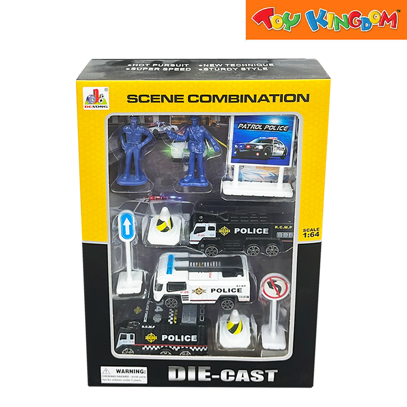 Scene Combination Police 1:64 Scale Die-Cast Playset