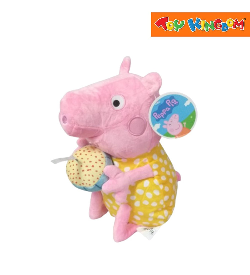 Peppa Pig 14 inch In Yellow Polka Dress With Juice Drink Plush