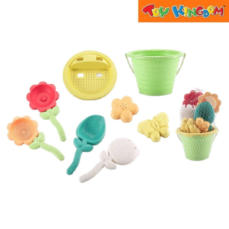 Yellow Green 8pcs Sand Beach Bucket