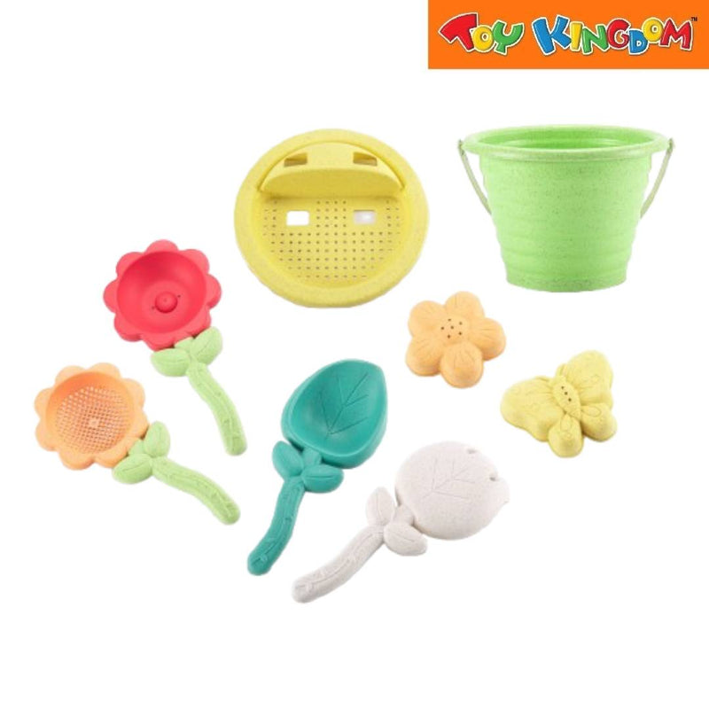 Yellow Green 8pcs Sand Beach Bucket