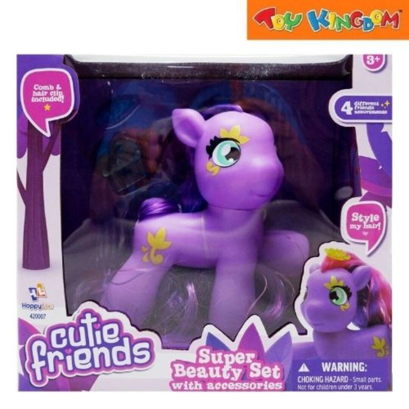 Happy Line Cutie Friends Purple Pony Super Beauty Set With Accessories