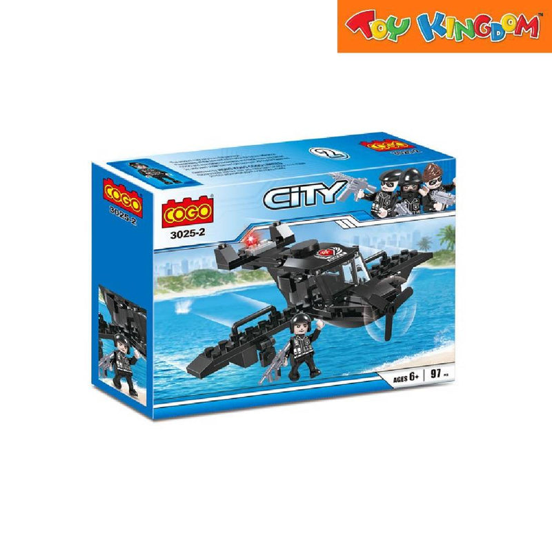 Cogo City Police Helicopter 97 Pcs. Building Blocks