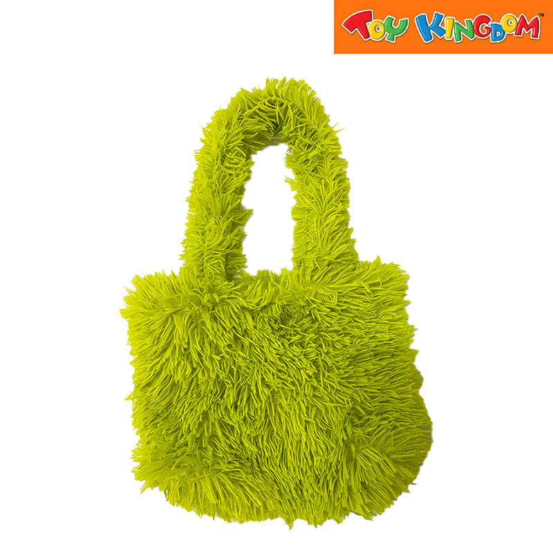 Fluffy Monster Bag Green 12.5 inch Plush