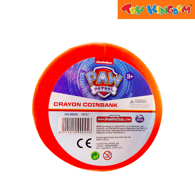 Paw Patrol Orange Crayon Coinbank