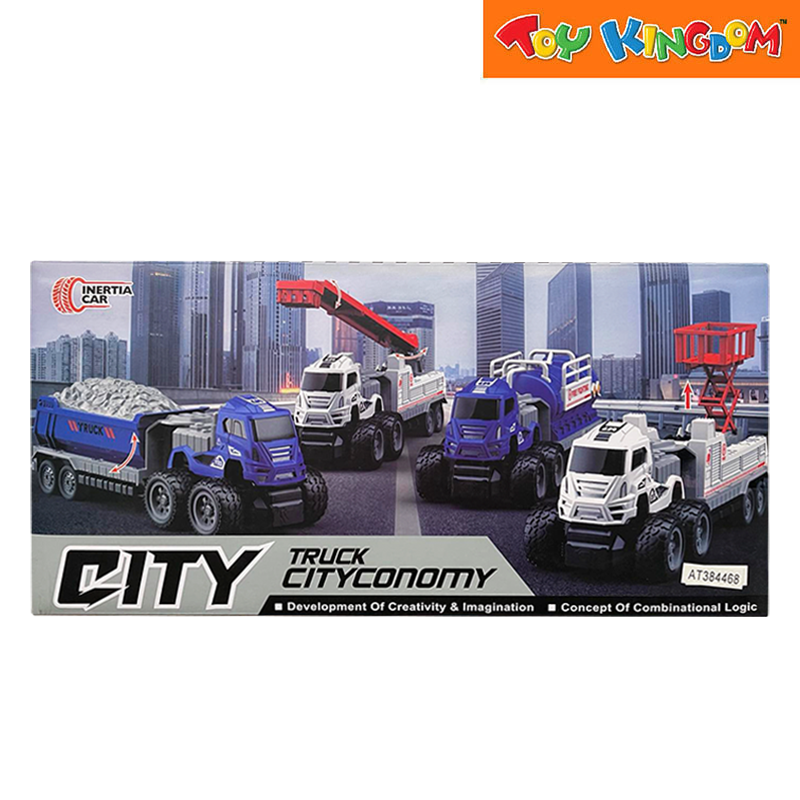 City Truck White Friction Car Fire Fighting Die-cast