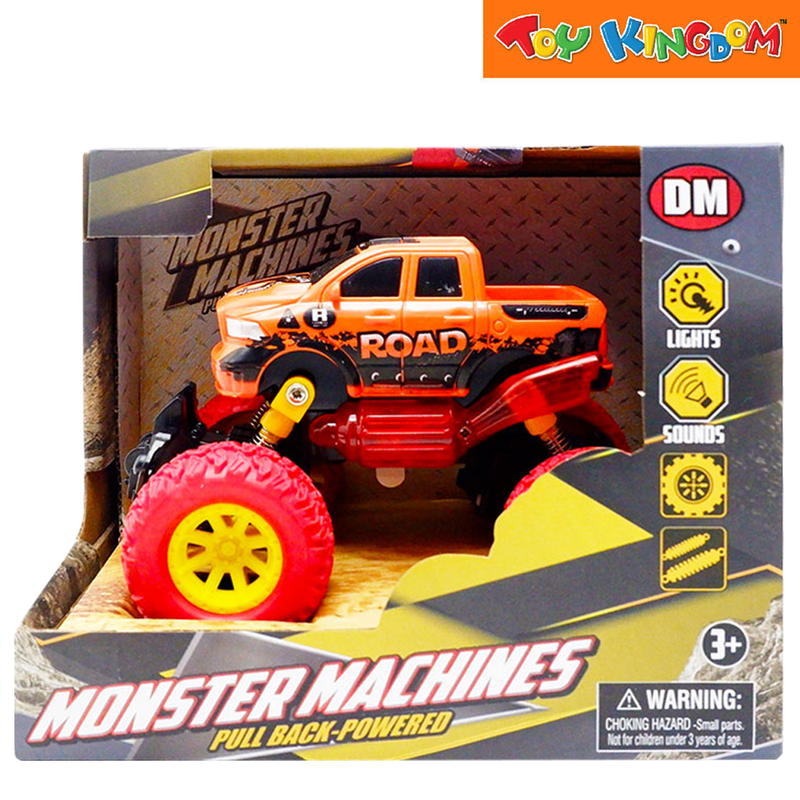 Dream Machine Monster Machine Pullback Orange Pull-back Powered Vehicle