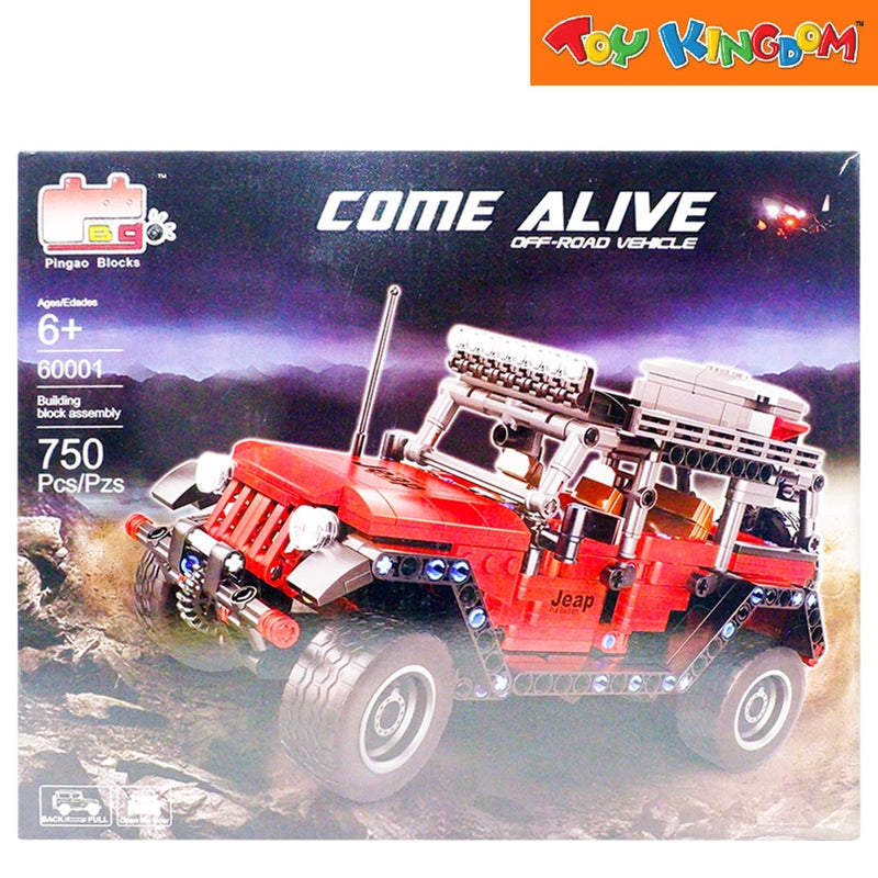 Pingao Blocks Come Alive Jeep Red 750 pcs Off-road Vehicle Building Set