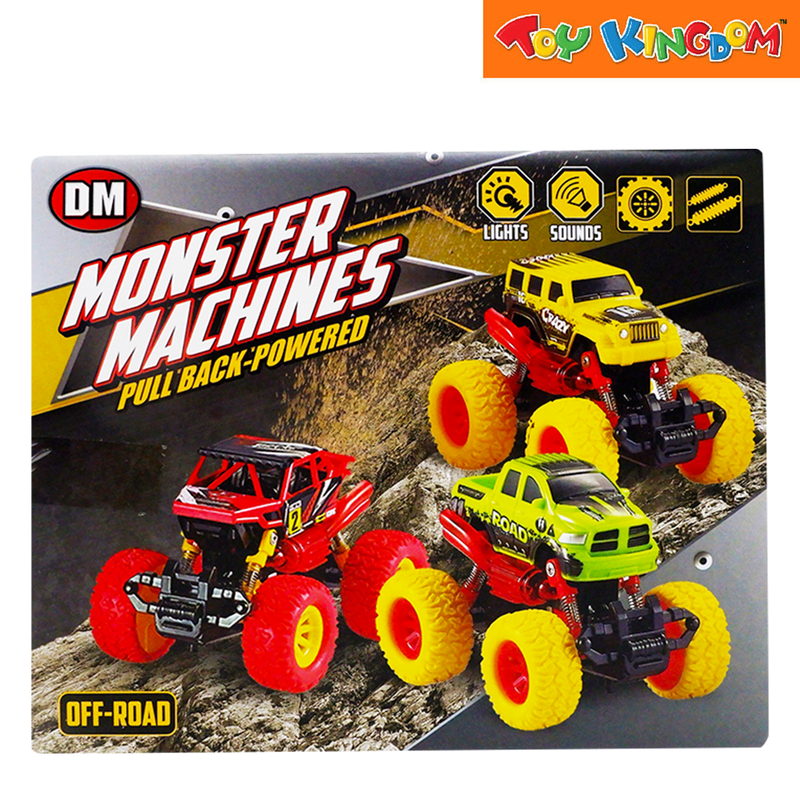 Dream Machine Monster Machine Yellow Pull-back Powered Vehicle