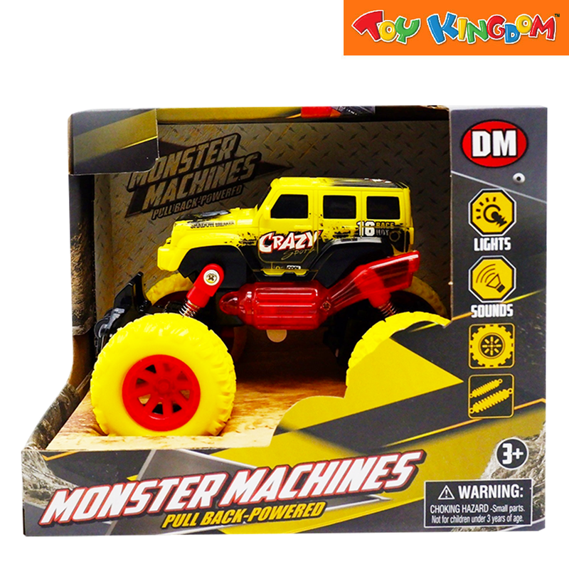 Dream Machine Monster Machine Yellow Pull-back Powered Vehicle