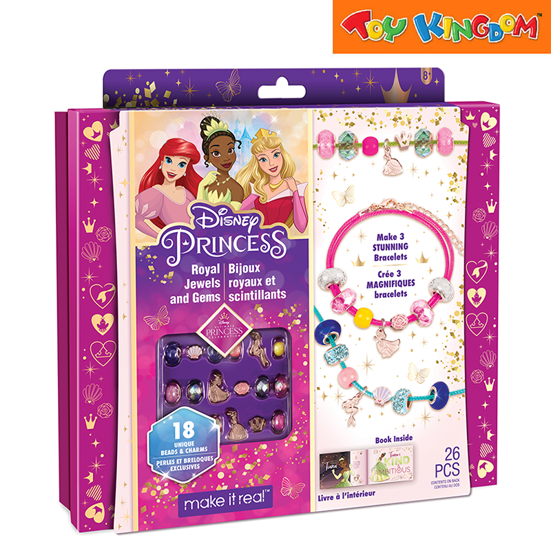 Make It Real Disney Princess Royal Jewels And Gems 18pcs Beads And Charms Kit