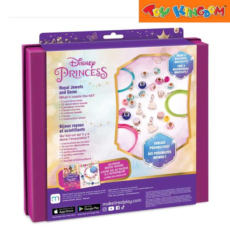 Make It Real Disney Princess Royal Jewels And Gems 18pcs Beads And Charms Kit