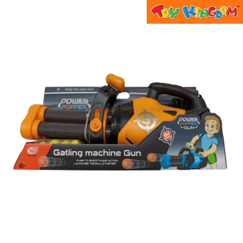 Orange Power Popper Gatling Machine Gun