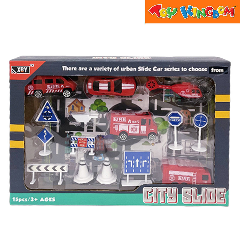 City Slide 15pcs Vehicle Playset