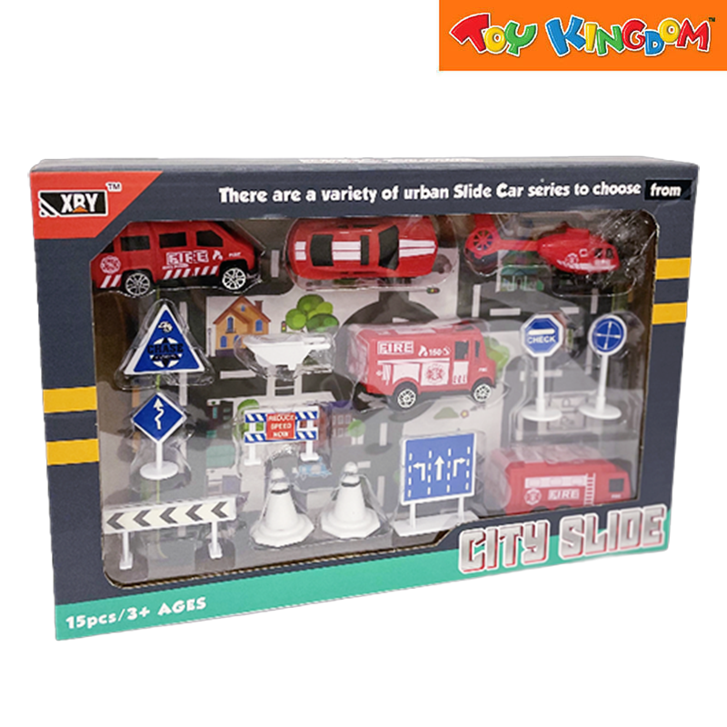 City Slide 15pcs Vehicle Playset