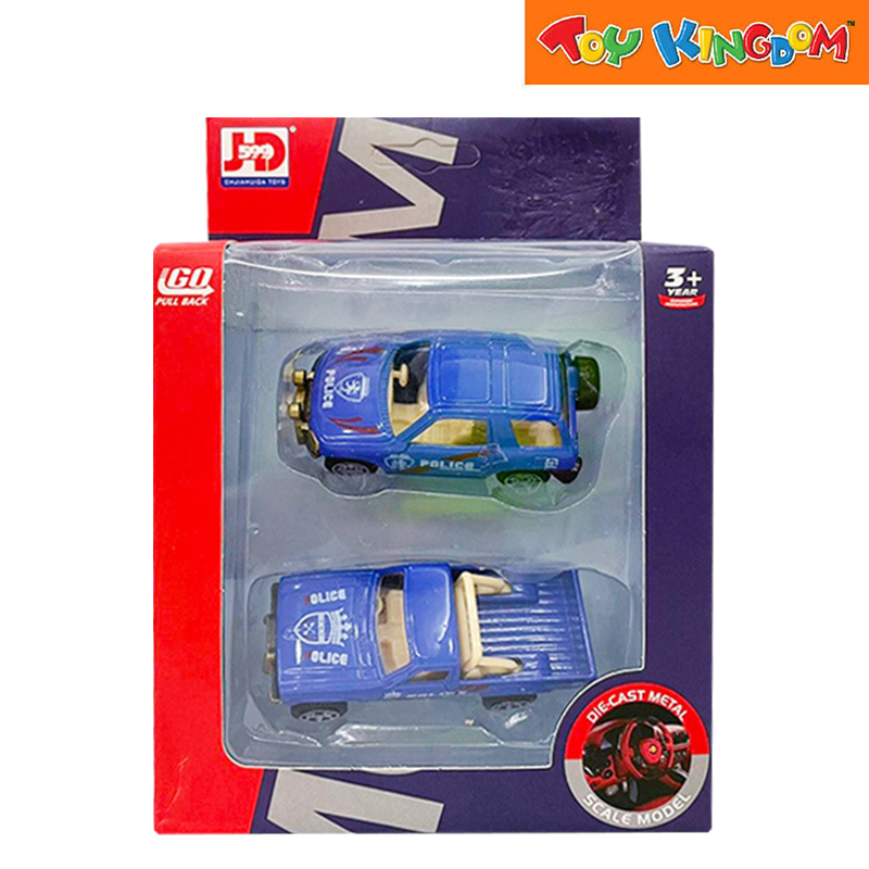 Police Blue 2pcs Pull Back Die-cast