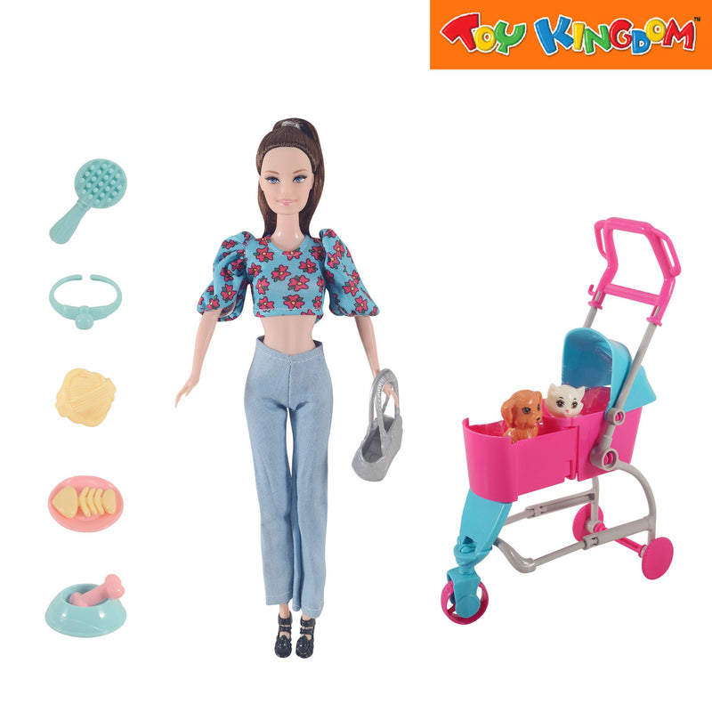 Silvan Girl In Pants 11.5 inch Fashion Doll Playset