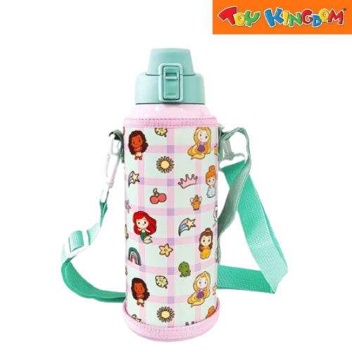 Zippies Lab Disney Princess Chibi 1 Liter Insulated Tumbler With Carrying Pouch