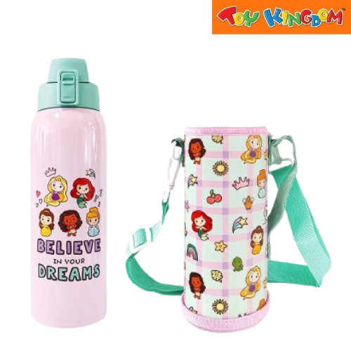 Zippies Lab Disney Princess Chibi 1 Liter Insulated Tumbler With Carrying Pouch