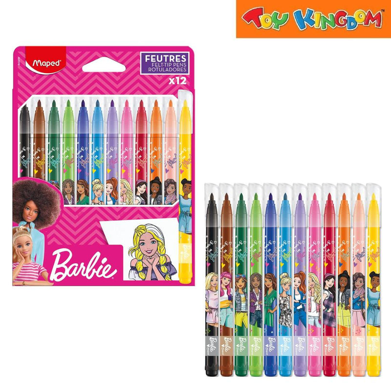 Maped Barbie 12pcs Felt-Tip Pens Washable