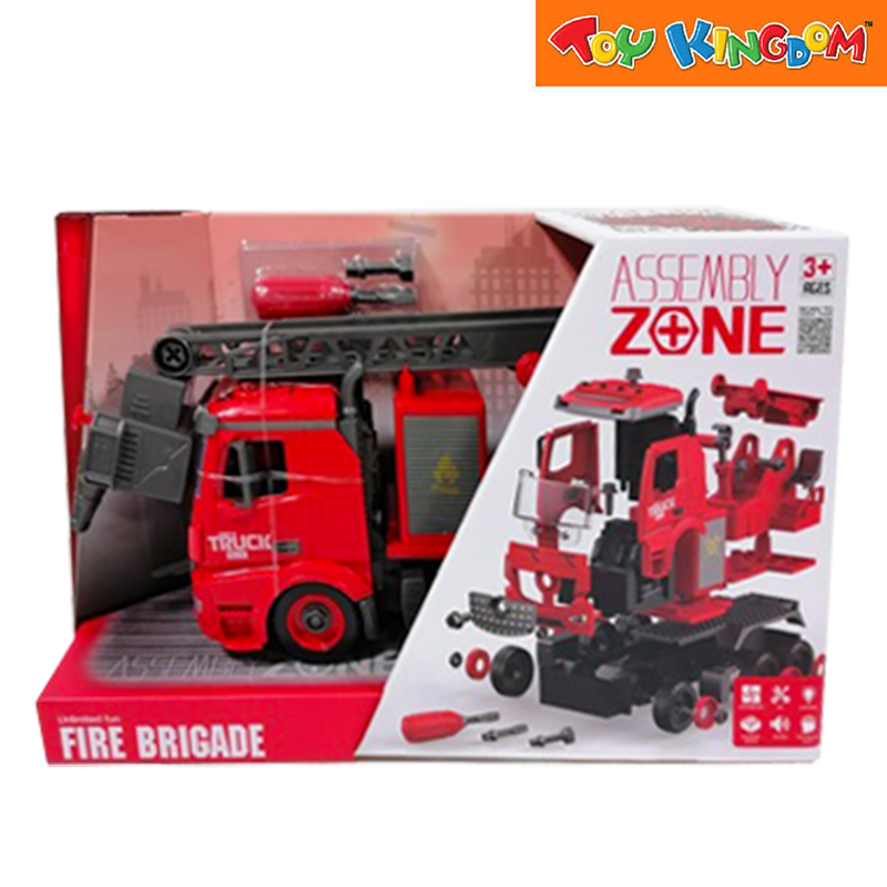 Assembly Zone Fire Brigade Red Friction Vehicle