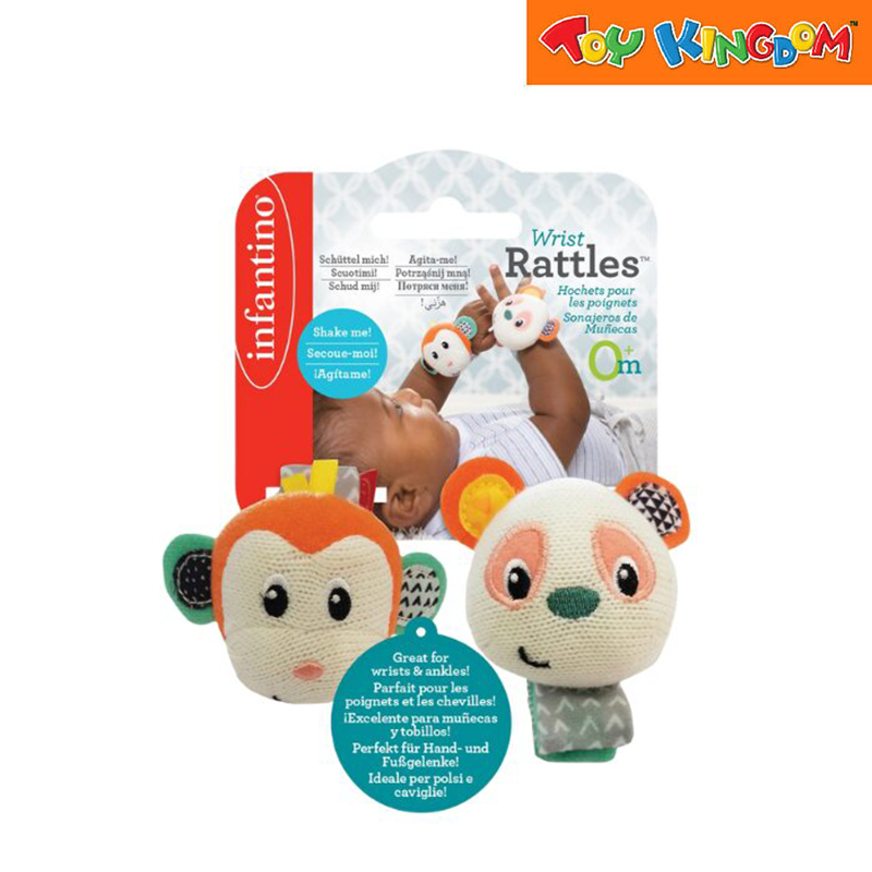 Infantino Monkey & Panda Wrist Rattles