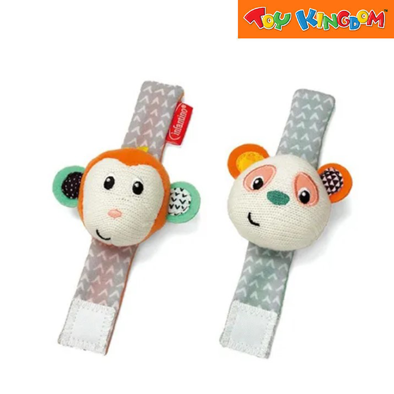 Infantino Monkey & Panda Wrist Rattles