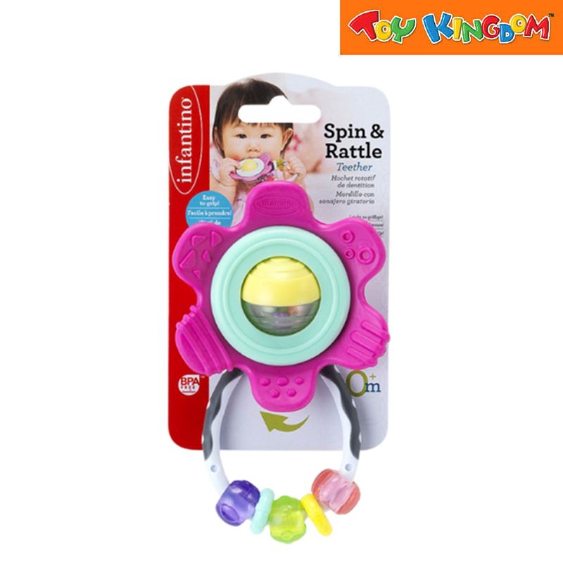 Infantino Pink Spin & Rattle Teether