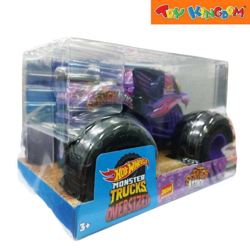 Hot Wheels Monster Trucks Oversized Scratch Attack 2024 Purple Die-cast