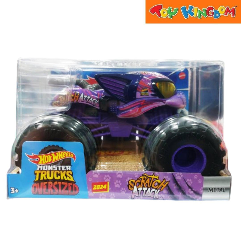 Hot Wheels Monster Trucks Oversized Scratch Attack 2024 Purple Die-cast