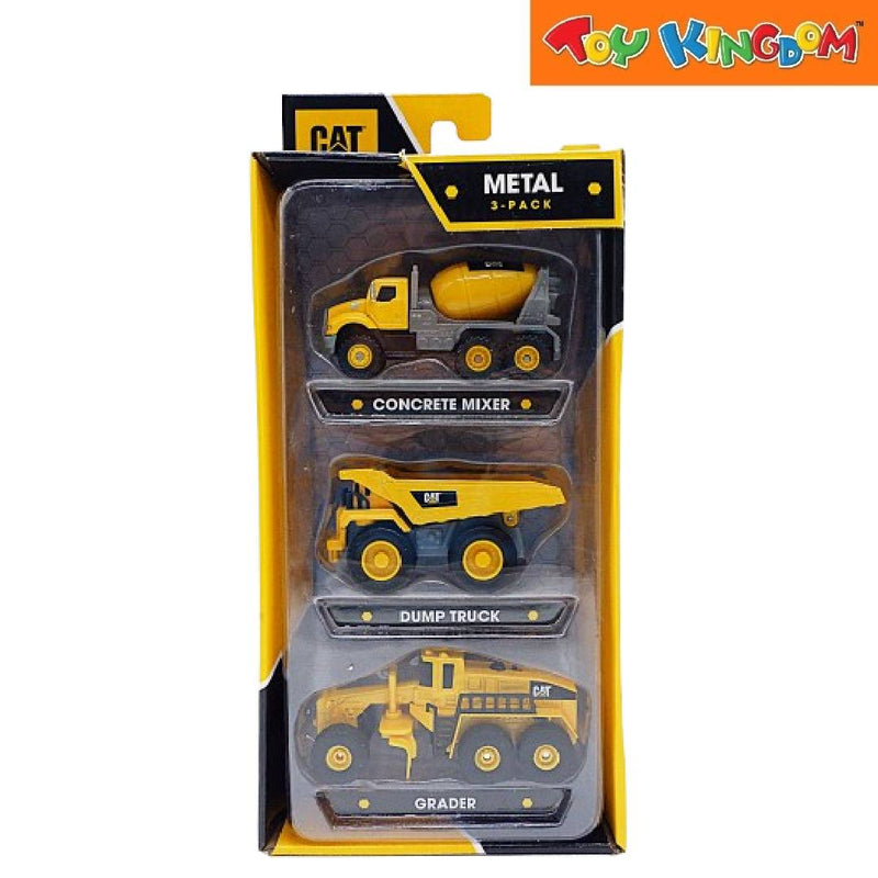 CAT Concrete Mixer Dump Truck Grader 3 Packs Die-cast