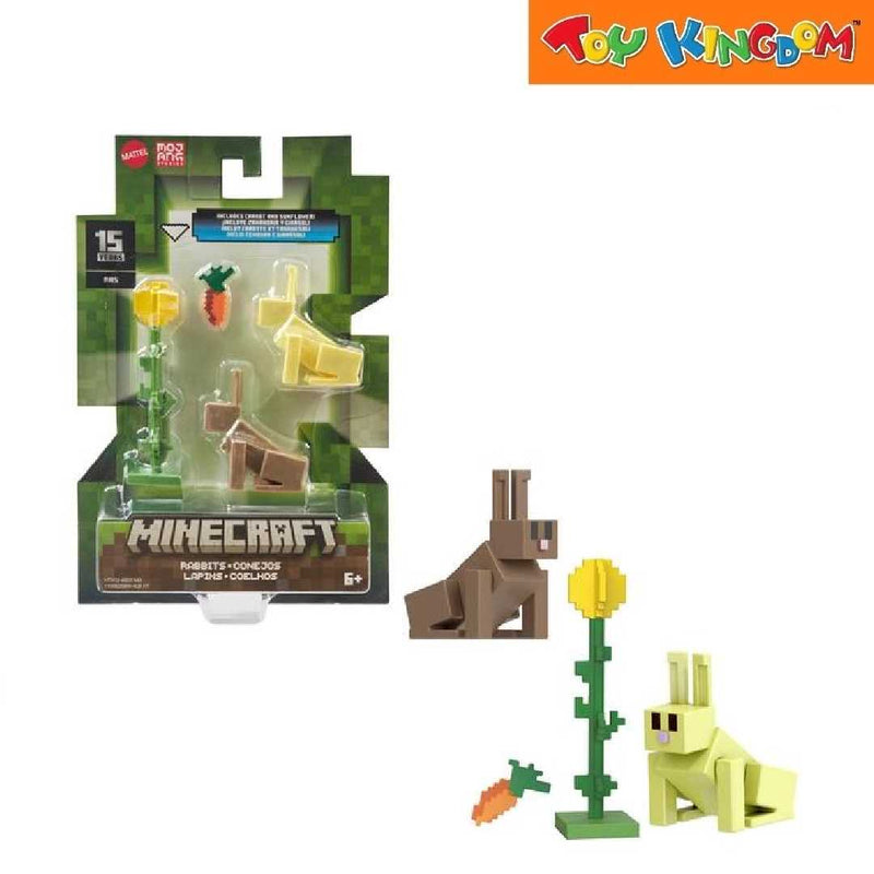 Minecraft Minecraft Rabbit With Carrot & Sunflower Action Figures