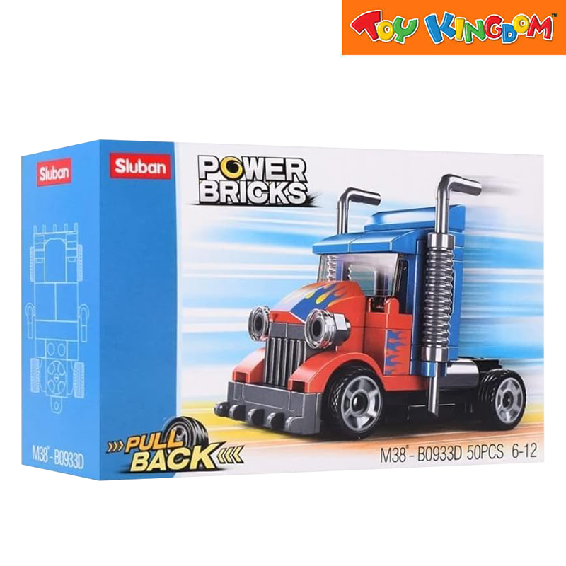 Sluban Power Bricks Pull Back 50pcs Building Set