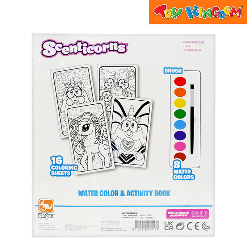 Kangaru Scenticorns Water Color & Activity Book