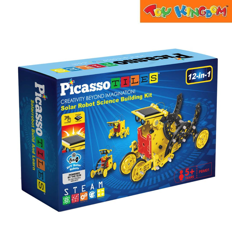 Picasso Tiles STEAM Solar Robot Science 12-in-1 Building Kit