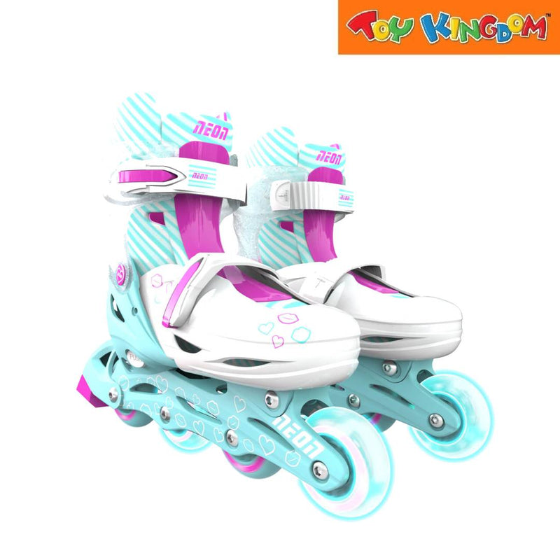 Yvolution Teal Pink Neon Inline Skates (Size 34-37)