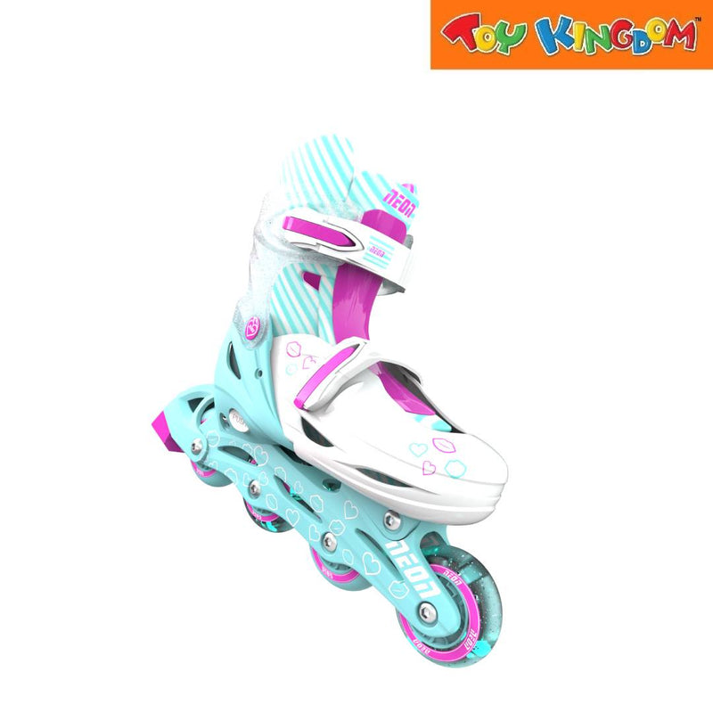 Yvolution Teal Pink Neon Inline Skates (Size 34-37)