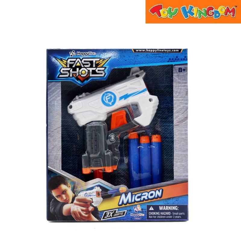 Happy Line Fast Shots Micron Foam Launcher Set 3 Foam Darts Blaster Toy