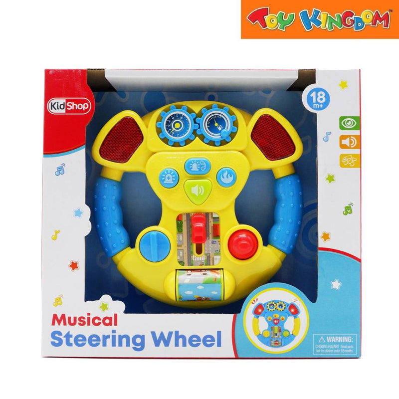 KidShop Yellow Musical Steering Wheel