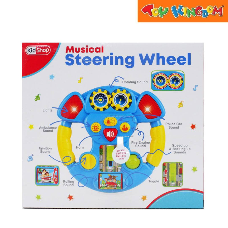 KidShop Yellow Musical Steering Wheel