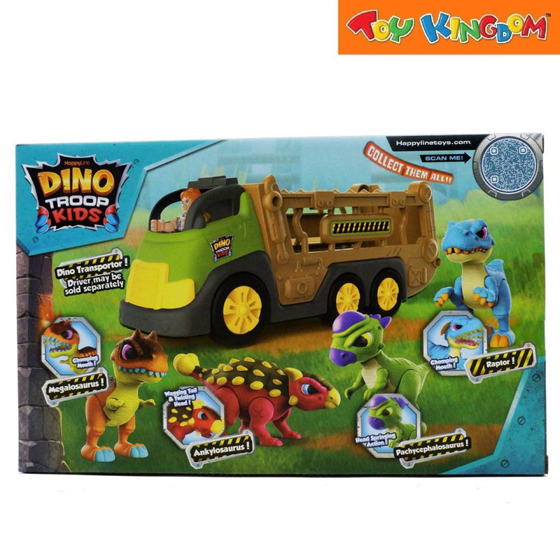 Happy Line Dino Troop Kids Pachyceplalosaurus And Raptor Transport ...