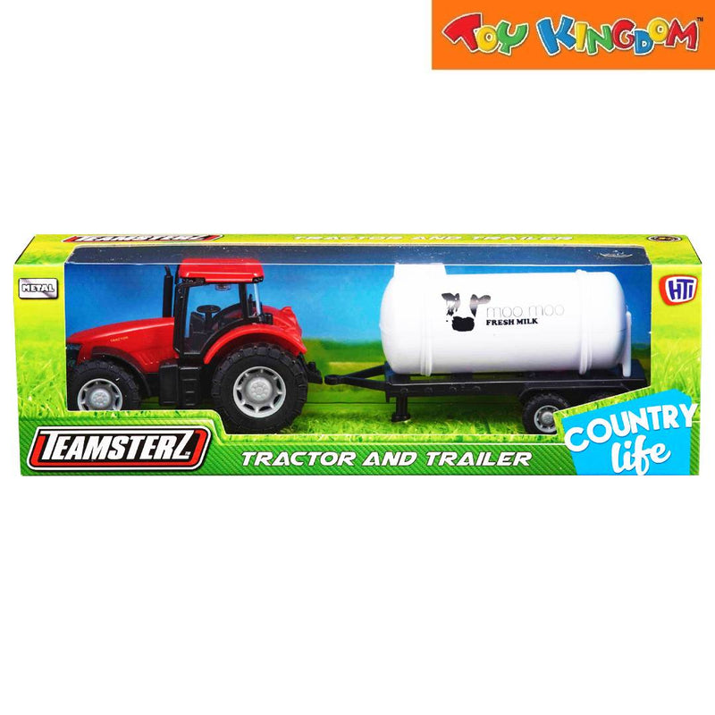 Teamsterz Country Life Tractor And Trailer Red Die-cast