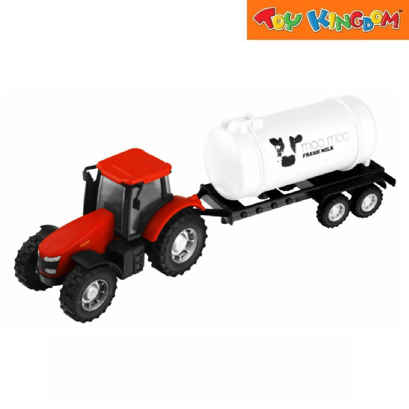 Teamsterz Country Life Tractor And Trailer Red Die-cast