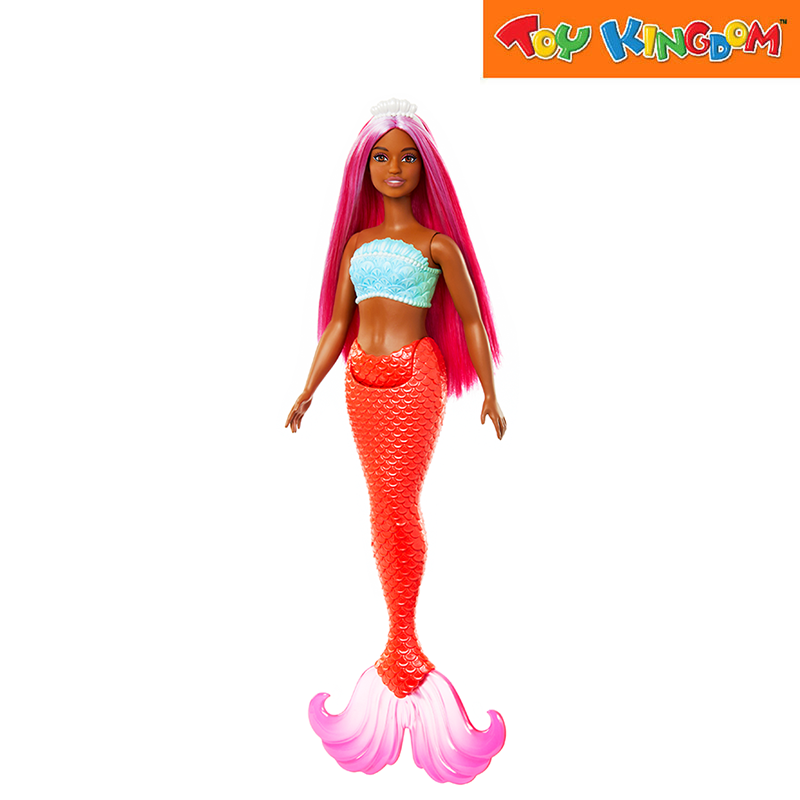 Barbie Pink Tails Fairytale Mermaid Doll With Colorful Hair