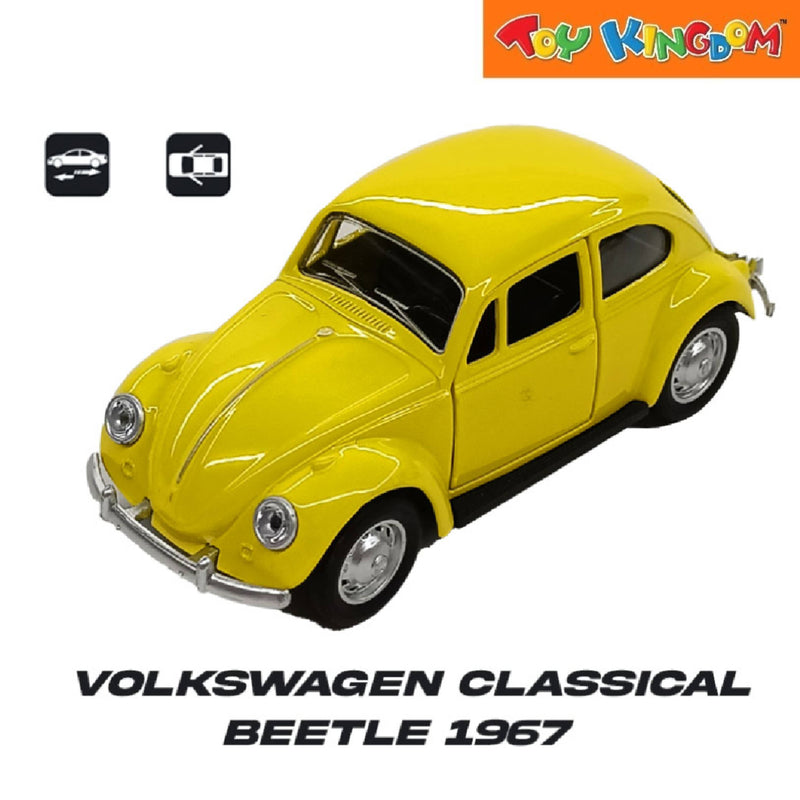 Metal Speed Zone Volkswagen Classical Beetle 1967 Yellow Die-cast