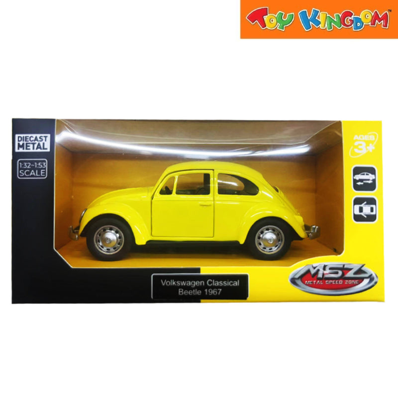 Metal Speed Zone Volkswagen Classical Beetle 1967 Yellow Die-cast