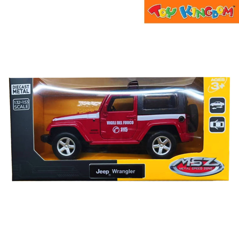 Metal Speed Zone Jeep Wrangler Red Die-cast