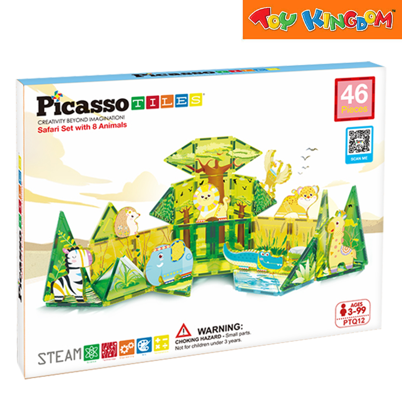 Picasso Tiles 46pcs Safari Set With 8 Animals