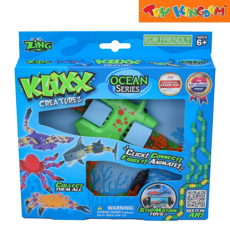 Zing Klixx Creaturez Manta Ray Green Action Figure